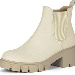 Athlefit Women's Beige Chelsea Ancle Boots – Size 8